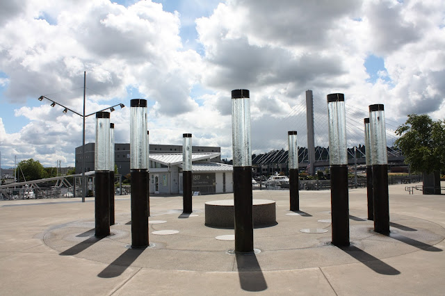 Water Glass sculpture in Tacoma, WA