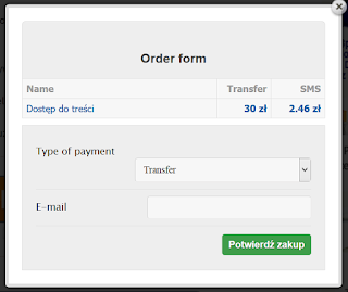 Formularz płatności na blogu Doxa Przemysław Słomski