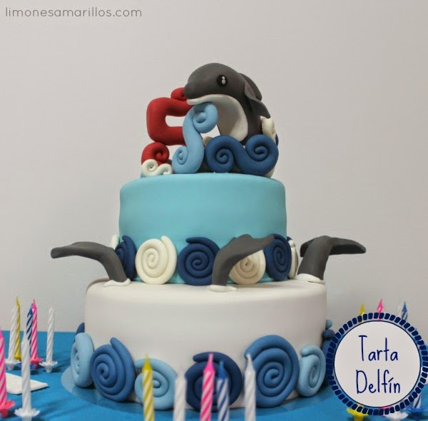  tarta fondant delfines