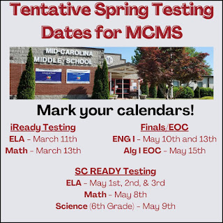 Spring Testing dates