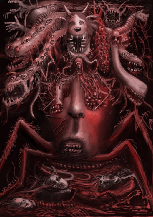 Delic Saike deviantart artstation arte ilustrações sombrias terror infernal hp lovecraft hr giger