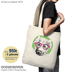 OceanSeven_Shopping Bag_Tas Belanja__Nature & Animal_3D Animal Sketch 18 TX