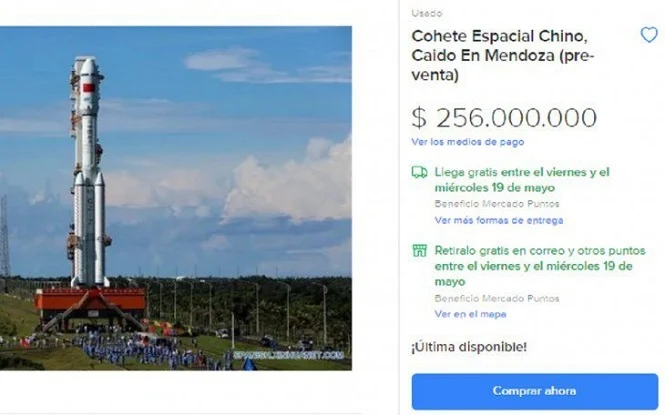 Dicen que el cohete caerá en Mendoza y ya lo pusieron en preventa