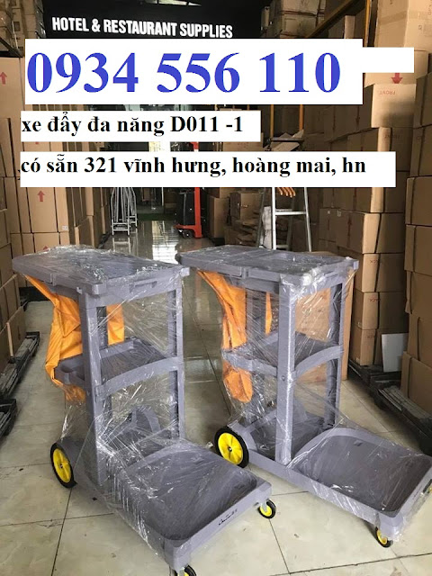 Xe đẩy dọn vệ sinh 3 tầng nhập khẩu giá rẻ