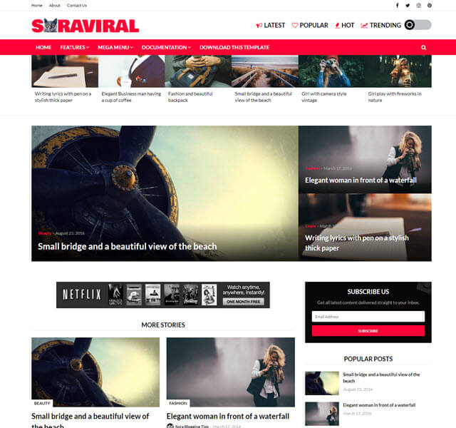 soraviral simple theme for blogspot