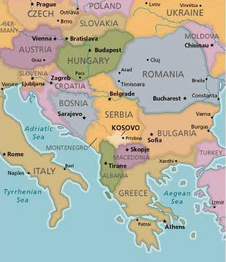 Balkanlar Haritası ve Kosova