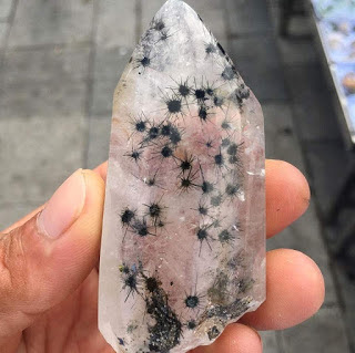 star hollandite in phanton quartz