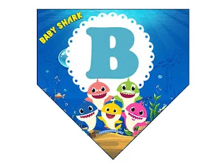 Banderines para Fiestas de Baby Shark para Descargar Gratis.