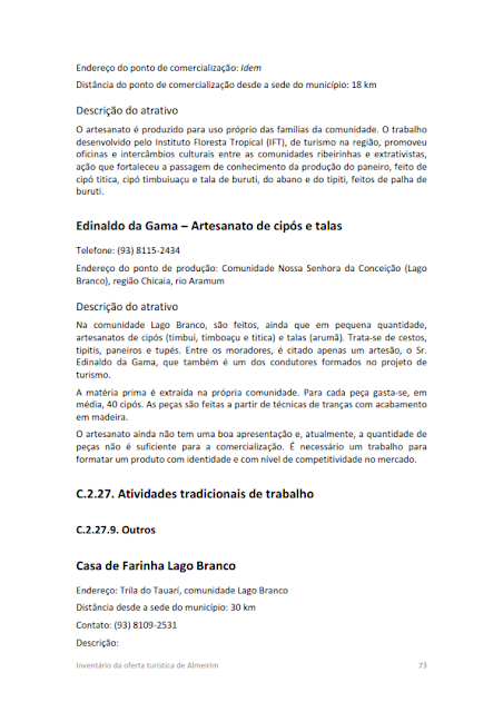 INVENTÁRIO DA OFERTA TURÍSTICA HIERARQUIZAÇÃO DE ATRATIVOS DIAGNÓSTICO DA INFRAESTRUTURA DE TURISMO RELATÓRIO DE OPORTUNIDADES DE NEGÓCIOS 2014.1. -  C.1.  Atrativos naturais