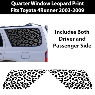 Leopard-Cheetah-Quarter-Window-Decal-Stickers-Toyota-4Runner-2003-2009-Matte