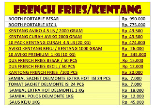 List-Harga-Kentang-French-Fries-Curah