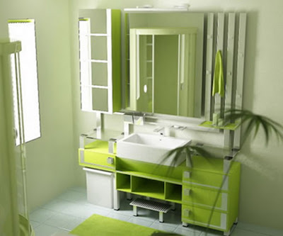 Beautiful Bathroom Interior Design Green Color