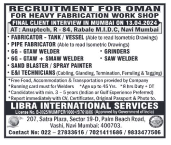 10 April 2024 - Assignment Abroad Times Gulf Jobs Vacancy