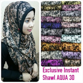 EXCLUSIVE INSTANT SHAWL AQUA 3D