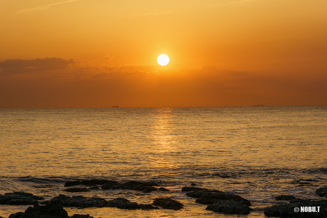 布良海岸（館山市）からの夕日