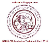 NMIHACM Admission Test Admit Card