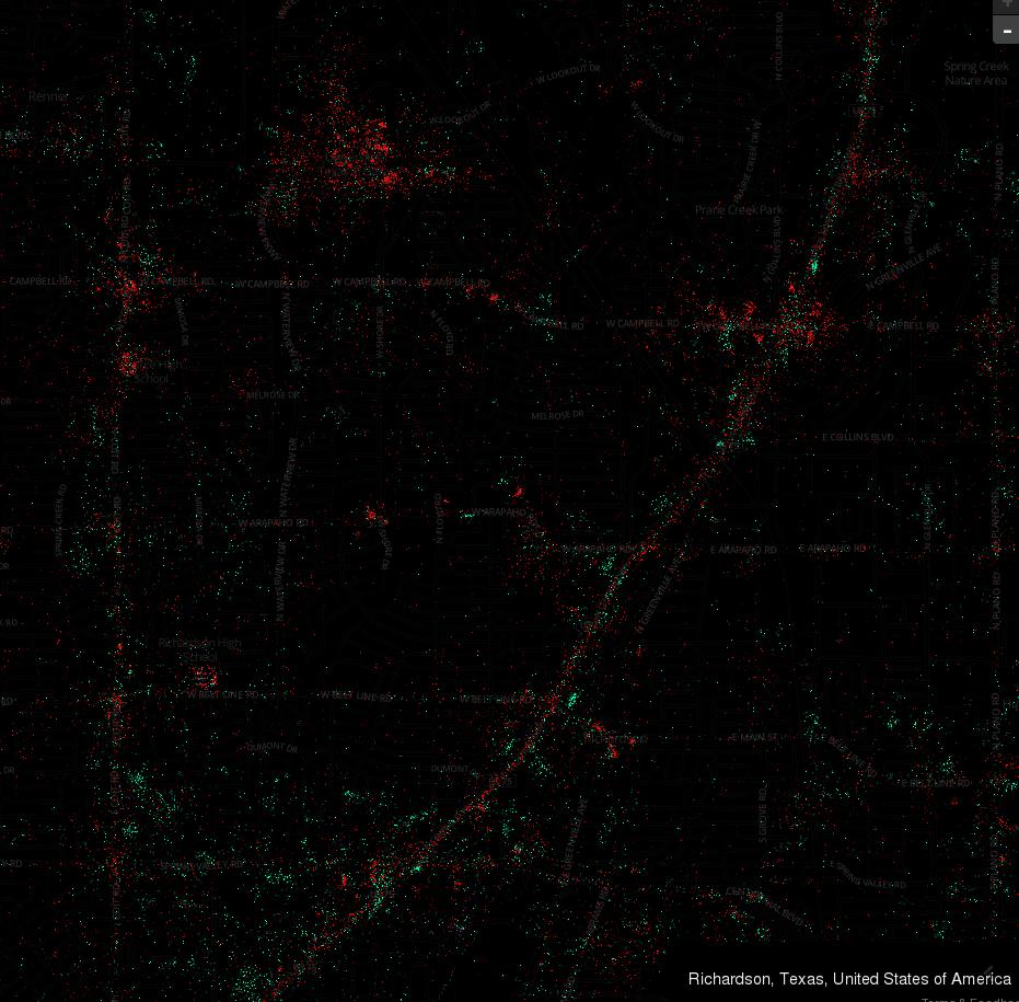 Map of mobile tweets