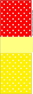 Red, Yellow and Withe Polka Dots Free Printable Tic Tac Labels. 
