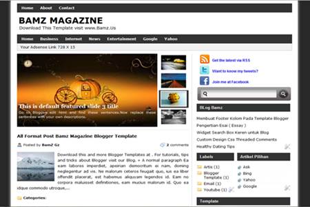 Bamz Magazine Blogger Template