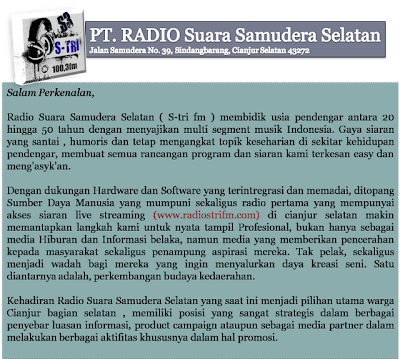 Radio Stri Fm, Cianjur Selatan