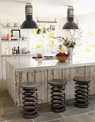 Rustic Kitchen on It S Rustic Ranch All The Way  Love Those  Vintage Spring  Stools