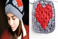 GORRO CORAZON DE CROCHET