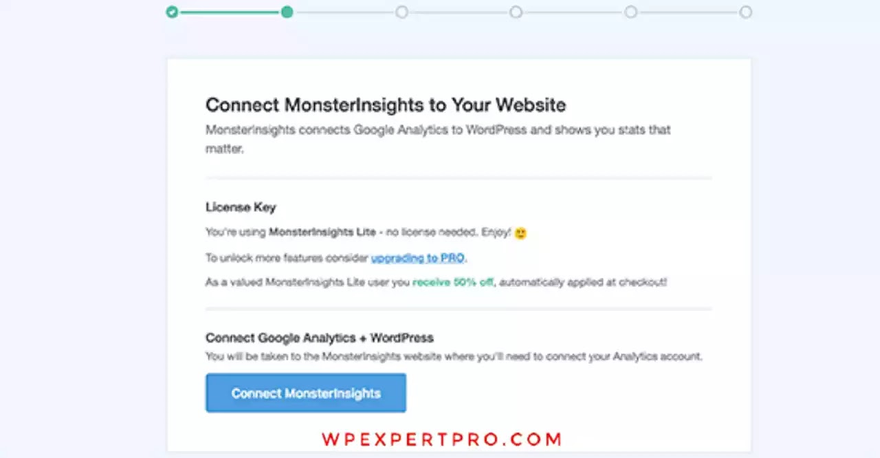 click on the ‘Connect MonsterInsights