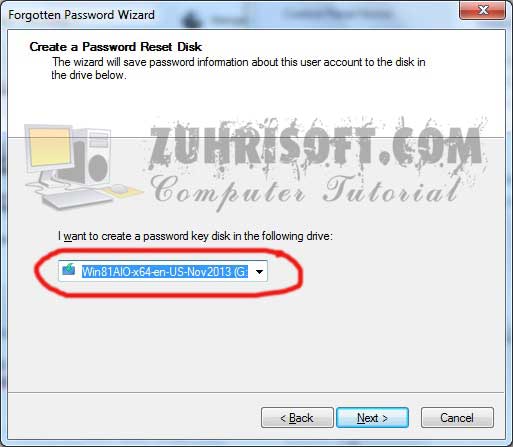 cara membuat password reset disk windows 7