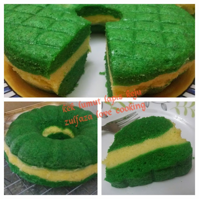 ZULFAZA LOVES COOKING: Kek lumut lapis cheese