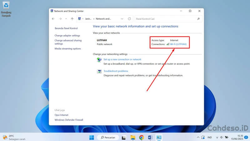 Menampilkan Password Wifi di Windows 11 Lewat Control Panel