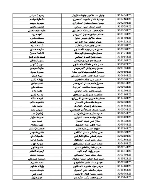 اسماء المتقدمين لقروض صندوق الاسكان العراقي محافظة النجف