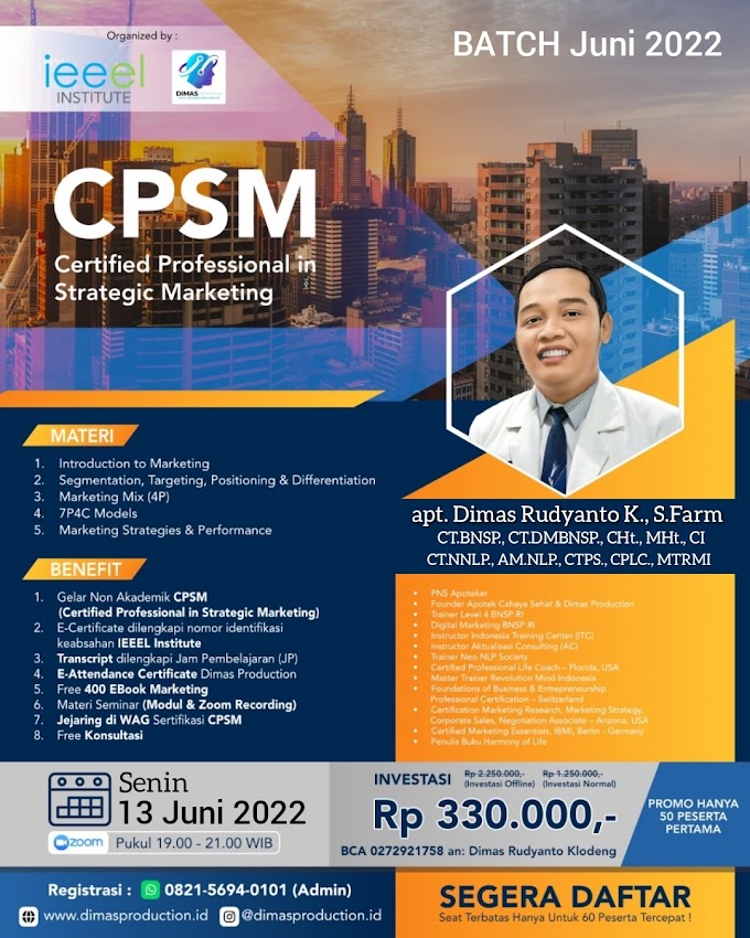 WA.0821-5694-0101 | Certified Professional In Strategic Marketing (CPSM)