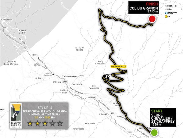 carte de l'étape 4 de la haute route