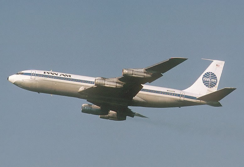 Pan American Boeing 707 in flight 1965 Photo courtesy Richard P Clark 