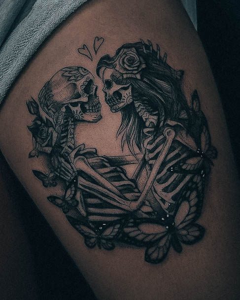 30 tatuagens de esqueleto para as mulheres