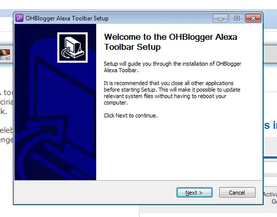 Cara pasang Alexa Toolbar OHBlogger di Pelayar Internet