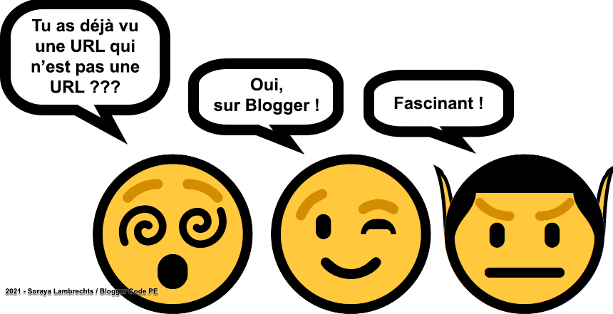 Blogger Humour - Smiley-Spock est fasciné par les URLs Blogger.