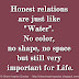 Honest relations are just like "Water". No color, no shape, no space but still very important for Life.