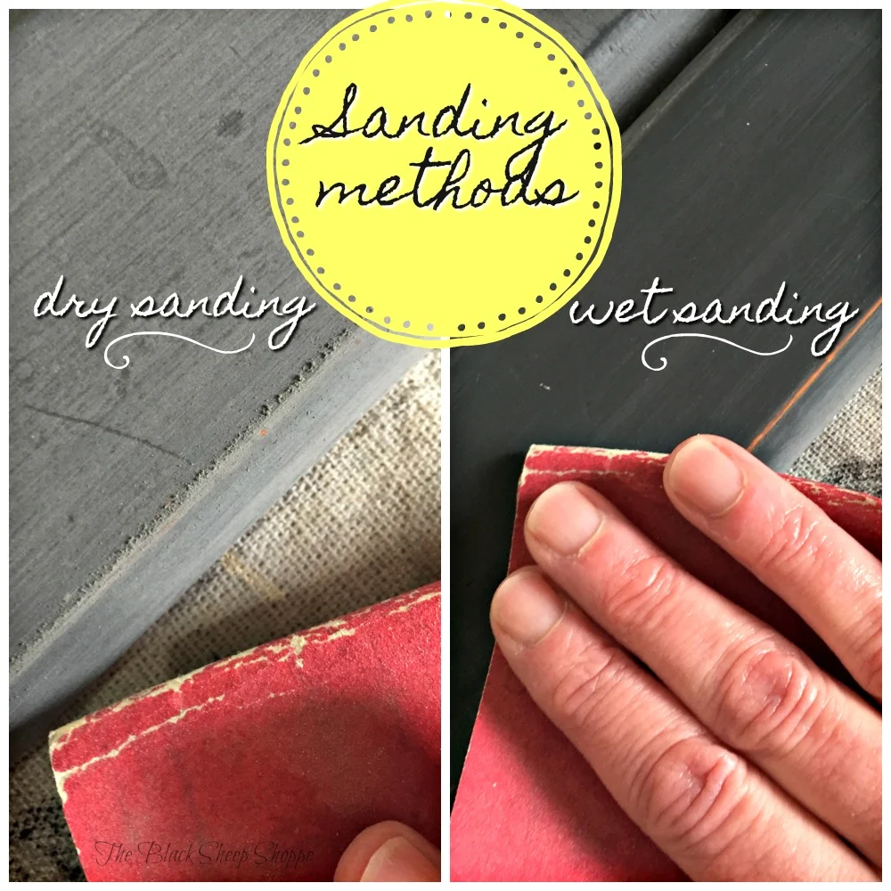 You can see with dry sanding even the lightest touch creates sanding dust. The wet sanding method is more suitable for indoor projects.