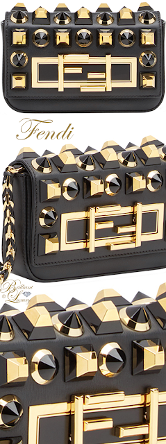 ♦Fendi golden Baguette mini bag #fendi #bags #gold #brilliantluxury