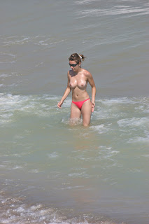 Topless Blonde Spied Beach Voyeur Nude