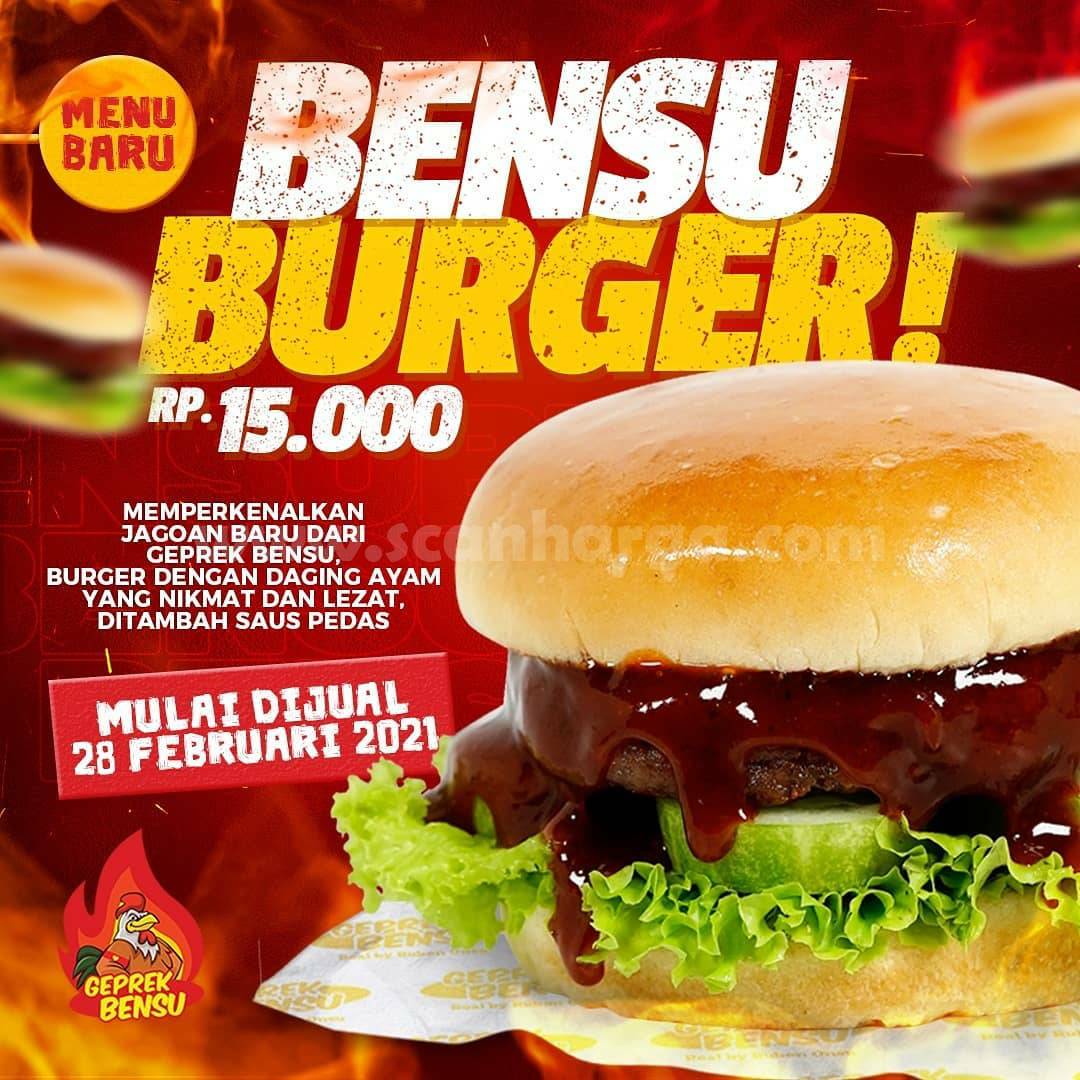 BENSU BURGER dari GEPREK BENSU harga cuma Rp 15.000