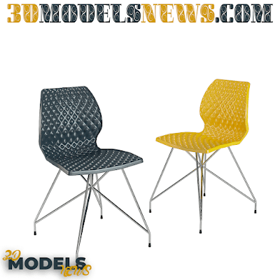 Chair with steel wire frame model