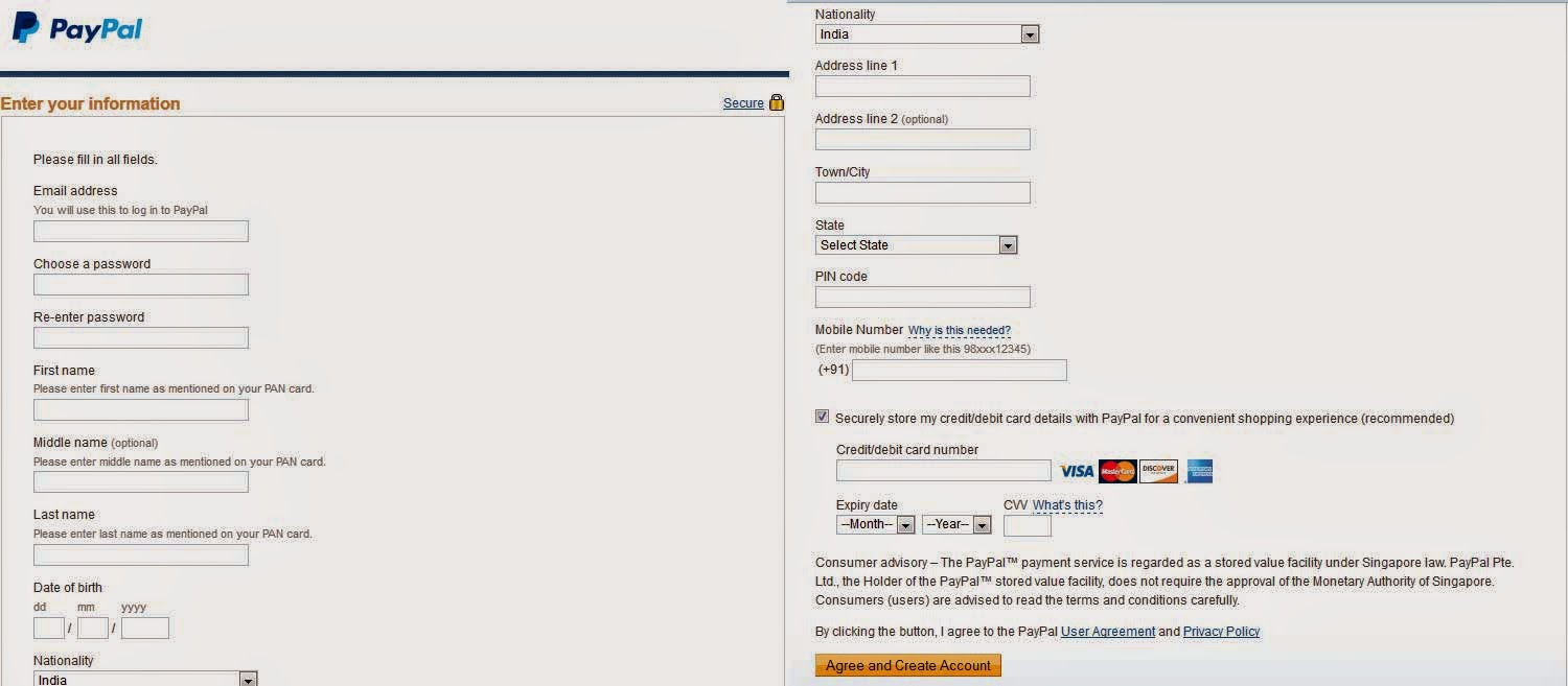 Paypal sign up 2