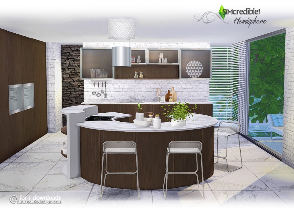 My Sims 4 Blog: Hemisphere Kitchen Set by Simcredible Designs