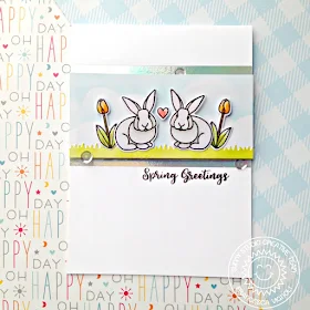 Sunny Studio Stamps: Spring Greetings Breakfast Puns Fancy Frames Rectangle Dies Loopy Letters Dies Cards by Franci Vignoli and Mona Toth