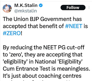 NEET = 0 | CM Stalin Today Tweet