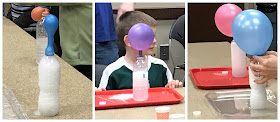 Inflating a balloon with vinegar and baking soda, baking soda and vinegar experiments for kids