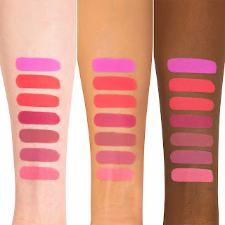 Kat Von D Liquid Lipstick Mother Swatch on light, medium, and dark skin