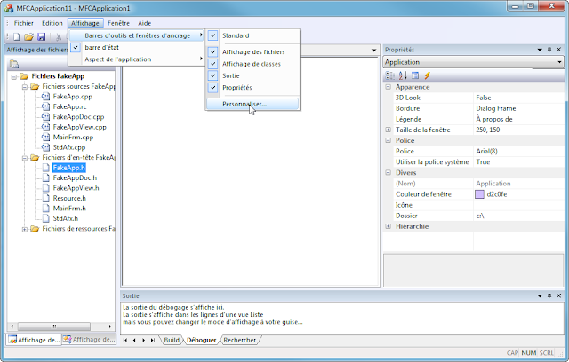 Template d'application Visual C++ MFC